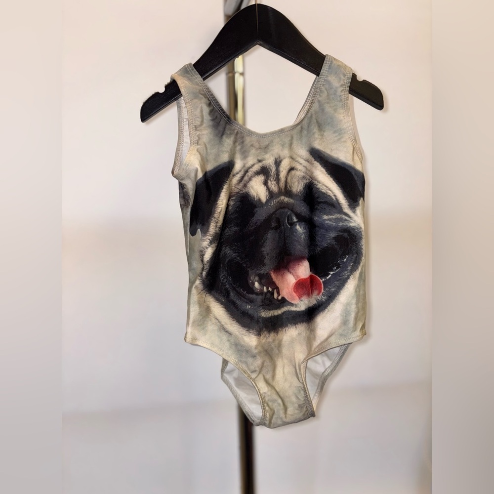 BMG Kids Pug Face One-Piece Swimsuit | Size 4T